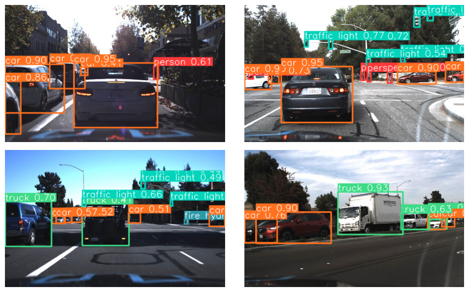 4 images showing bounded vehicles